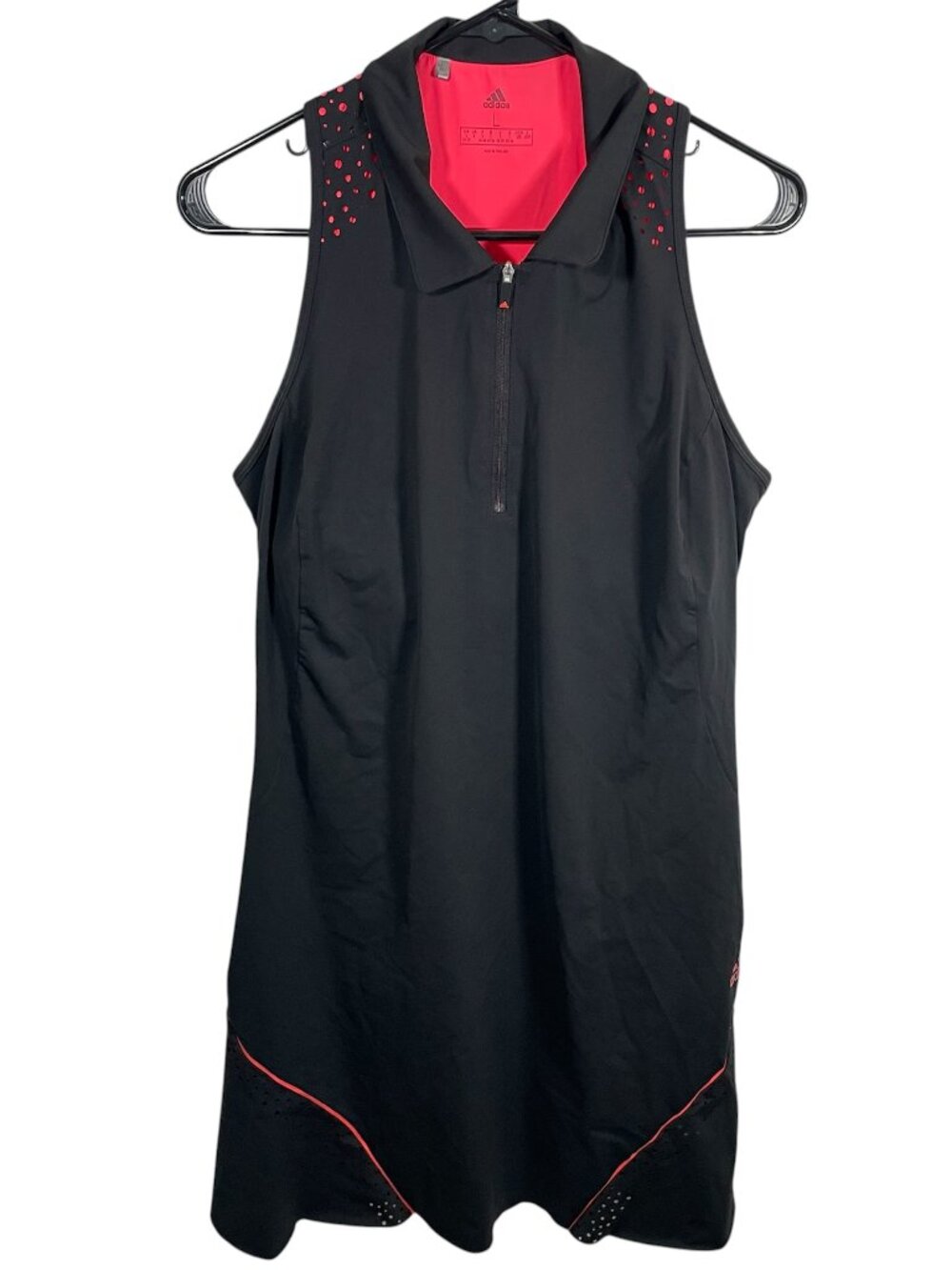 Adidas Golf Dress Color Pop Perforated Womens Large Black Tennis Pickleball Bra